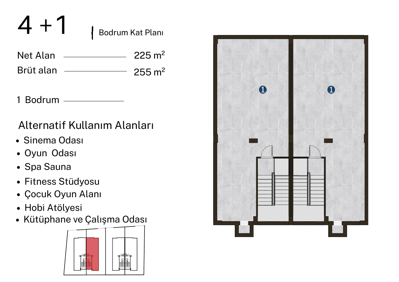 Villa — Bodrum Kat Planı