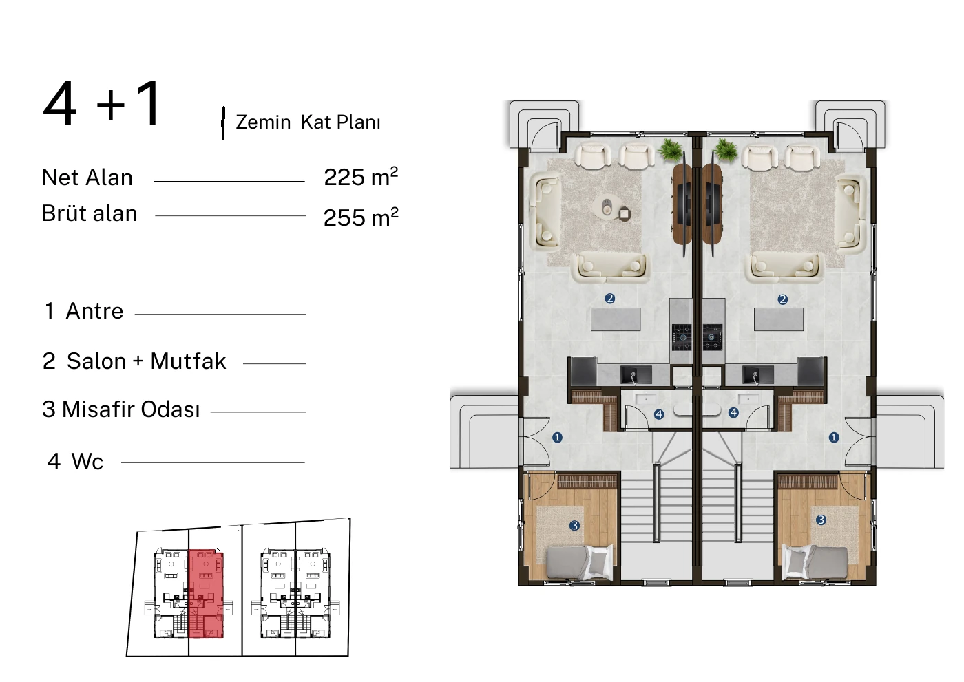 Villa — Zemin Kat Planı